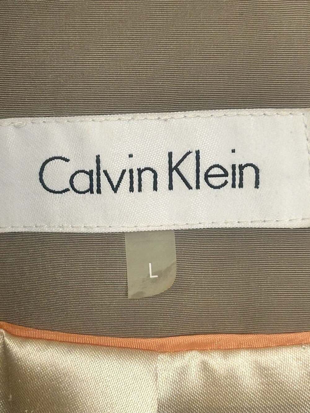 Calvin Klein Double Breasted Belted Trench Coat with Gold Buttons Size L - Picture 3 of 8